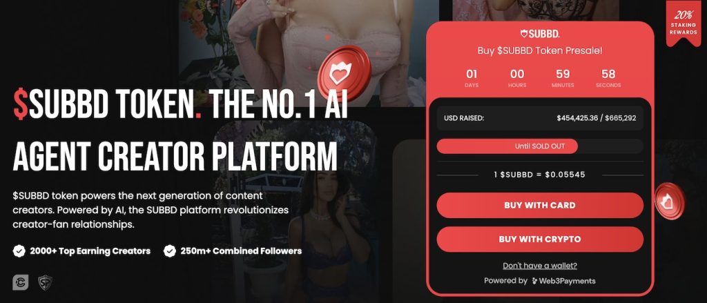 Subbd's subscription interface and its most important data
